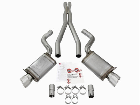 aFe Mach Force-Xp 3in CB Stainless Steel Dual Exhaust System w/Polished Tips 09-15 Cadillac CTS-V - 49-34063-P