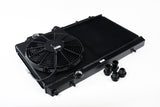 CSF 01-07 Mitsubishi Evo 7/8/9 Full-Slim Radiator w/12in Fan &amp; Shroud/-16AN - Black - 7075B