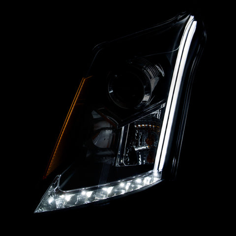 ANZO 2010-2015 Cadillac SRX Projector Headlights w/ Plank Style Design Chrome - 111307