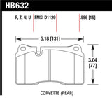 Hawk 06-10 VW Touareg Front / 09-11 Corvette Z06/ZR-1 (w/Carbon Ceramic Brake Package and Iron rotor - HB632Z.586