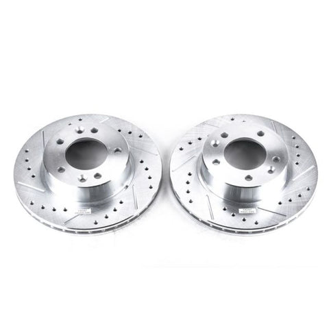 Power Stop 86-91 Mazda RX-7 Front Evolution Drilled & Slotted Rotors - Pair - JBR381XPR