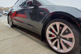 Rally Armor 17-23 Tesla Model 3 Black UR Mud Flap w/White Logo - MF62-UR-BLK/WH