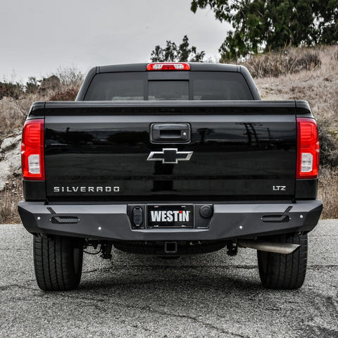 Westin 14-18 Chevy Silverado 1500 Pro-Series Rear Bumper - Textured Black - 58-421005