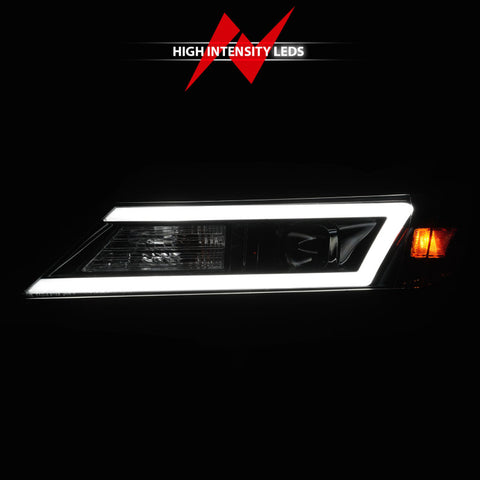 ANZO 14-20 Chevrolet Impala Square Projector LED Bar Headlights w/ Black Housing - 121574
