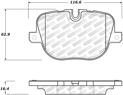 StopTech 10-13 Land Rover Ranger Rover Supercharged Street Select Rear Brake Pads - 305.14270