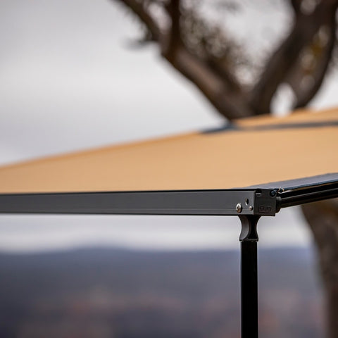 ARB Aluminum Awning, Black Frame, 8.2FT x 8.2FT, Installed with LED Light Strip - 814412A
