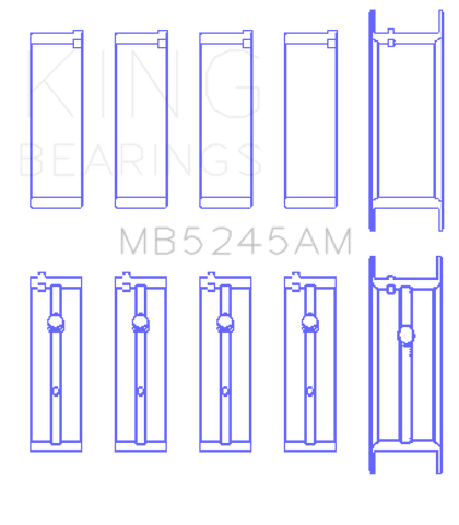 King 91-04 Nissan 146CI/2.4L KA24DE L4 / 89-97 146CI/2.4L KA24E L4  (Size STD) Main Bearing Set - MB5245AM