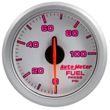 Autometer Airdrive 2-1/6in Fuel Pressure Gauge 0-100 PSI - Silver - 9171-UL