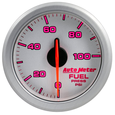 Autometer Airdrive 2-1/6in Fuel Pressure Gauge 0-100 PSI - Silver - 9171-UL