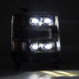AlphaRex 16-18 Chevy 1500HD NOVA-Series LED Proj Headlights BK w/Actv Lgt/SeqSig & DRL (Req 810023) - 880237