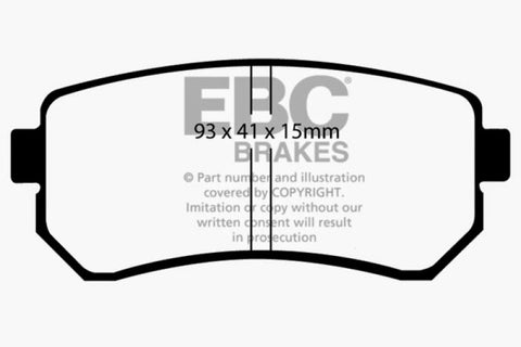 EBC 06-11 Hyundai Accent 1.6 Redstuff Rear Brake Pads - DP31769C