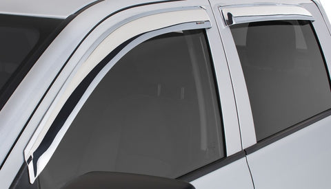 Stampede 2009-2018 Dodge Ram 1500 Extended Cab Pickup Tape-Onz Sidewind Deflector 4pc - Chrome - 6251-8