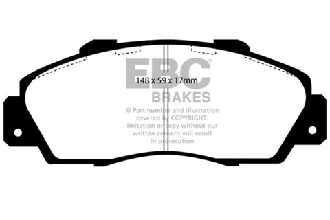 EBC 97 Acura CL 3.0 Redstuff Front Brake Pads - DP3872C