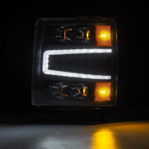 AlphaRex 04-15 Chevy 1500HD NOVA-Series LED Proj Headlights Black w/Activ Light/Seq Signal & SB DRL - 880239