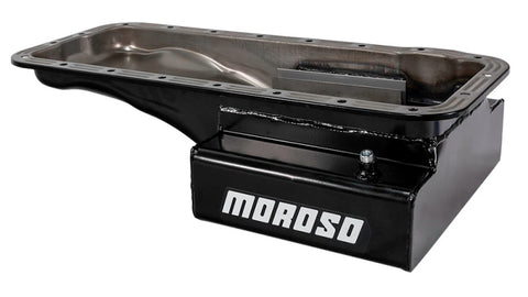 Moroso Ford 352-428 FE (w/Front Sump) Kicked Out Road Race Baffled 8qt 6in Steel Oil Pan - 20608