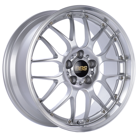 BBS RS-GT 19x8.5 5x120 ET35 Diamond Silver Center Diamond Cut Lip Wheel -82mm PFS/Clip Required - RS959DSPK