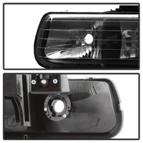 xTune Chevy Tahoe 00-06 Amber Crystal Headlights w/ Bumper Lights Black HD-JH-CSIL99-SET-AM-BK - 5064219
