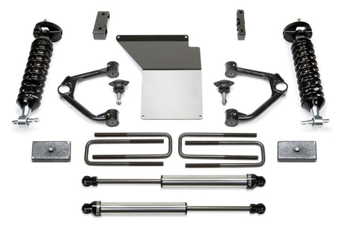 Fabtech 14-18 GM K1500 w/OE Alum. UCA 4in Budget UCA System w/DL 2.5 Coilovers & Rear DL Shocks - FTS21205