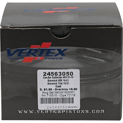 Vertex Piston 2011 Can-Am Commander 800 800cc +0.50mm Oversized Cast Replica Piston Kit - 24563050