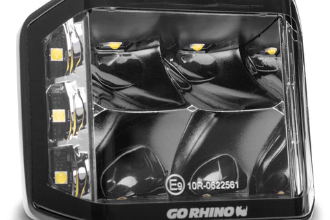 Go Rhino Xplor Blackout Series Cube LED Sideline Spot Light Kit (Surface Mount) 4x3 - Blk (Pair) - 750700321SCS