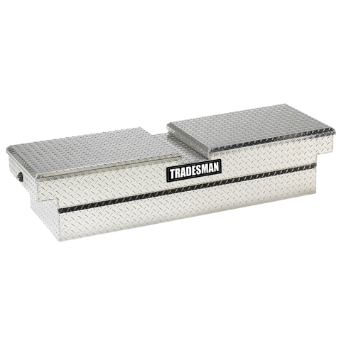 Tradesman Aluminum Gull Wing Cross Bed Truck Tool Box w/Push Button (70in.) - Brite - 9150PB