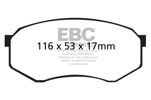 EBC 92-93 Toyota Pick-Up Extra Cab Yellowstuff Front Brake Pads - DP41317R