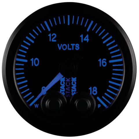 Autometer Stack 52mm 8-18V Pro-Control Battery Voltage Gauge -Black - ST3516