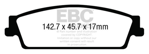 EBC 15+ Cadillac Escalade 6.2 2WD Greenstuff Rear Brake Pads - DP63022