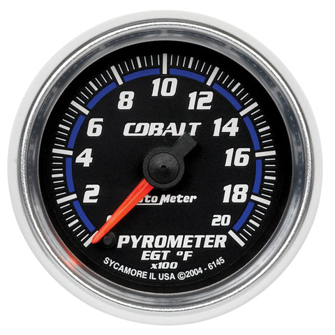Autometer Cobalt 52mm 2000 Deg F Electronic Pyrometer Gauge - 6145