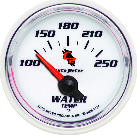 Autometer C2 2-1/16in Electric 100-250 Deg F Water Temperature Gauge - 7137