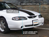 Raxiom 94-98 Mustang Axial Series Cobra Style Headlights- Black Housing (Clear Lens) - 49050