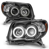 ANZO 2006-2009 Toyota 4Runner Projector Headlights w/ Halo Black - 111320