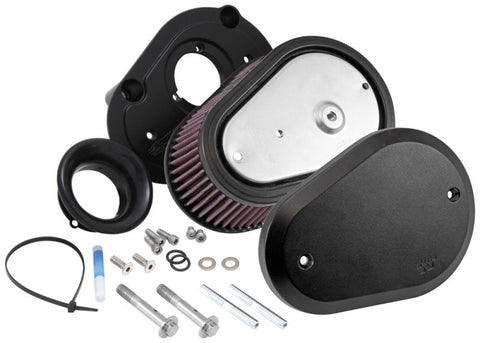 K&N Street Metal Intake System Flare - Black LG Capacity for Harley Davidson - RK-3947XB