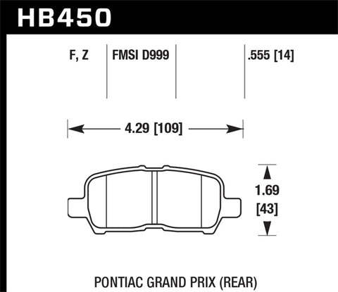 Hawk HPS Street Brake Pads - HB450F.555
