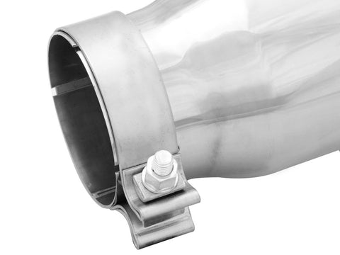 aFe MACHForce-XP 304 Stainless Steel Polished Exhaust Tip 3.5in x 4.5in Out x 12in L Clamp-On - 49T35456-P12