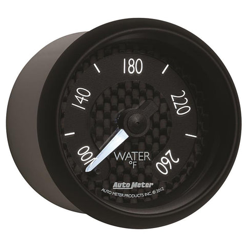 Autometer GT Series 52mm Full Sweep Electronic 100-260 Deg F Water Temperature Gauge - 8055