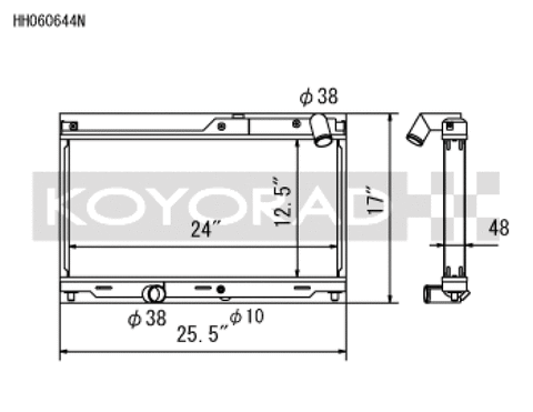 Koyo 93-95 Mazda RX-7 1.3L Turbo N-FLO (Dual Pass) Radiator - HH060644N