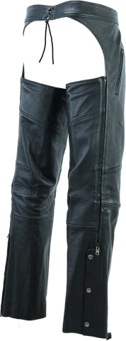 River Road Longhaul Leather Chaps Black - Large - 094440