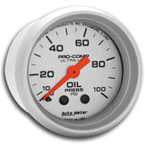 Autometer Ultra-Lite 52mm 0-100 PSI Mechanical Oil Pressure Gauge - 4321