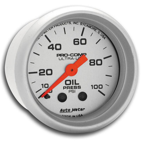 Autometer Ultra-Lite 52mm 0-100 PSI Mechanical Oil Pressure Gauge - 4321