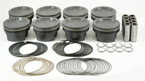 Mahle MS Piston Set Ford 283ci 3.571in Bore 3.543in Stroke 5.933in Rod .866 Pin 0cc 12 CR Set of 8 - 930256272