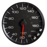 Autometer Spek-Pro Gauge Speedometer 5in 180 Mph Elec. Programmable Black/Black - P230328