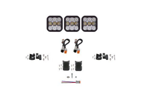 Diode Dynamics SS5 Pro Universal CrossLink 3-Pod Lightbar - White Combo - DD7238