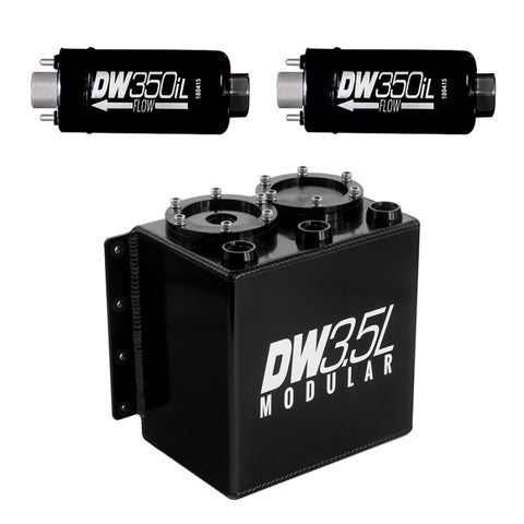 DeatschWerks 3.5L Modular Surge Tank (Incl. 2 DW350iL In-Line Fuel Pump) - 6-352-35ST