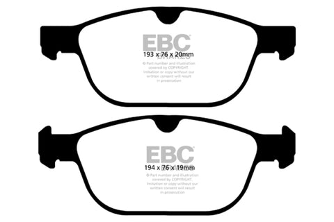 EBC 08+ Volvo XC60 3.0 Turbo Yellowstuff Front Brake Pads - DP42018R