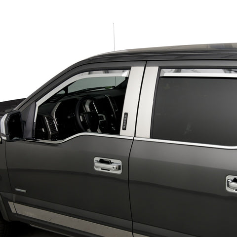 Putco 17-20 Ford SuperDuty - Crew Cab (Set of 4) Element Chrome Window Visors - 480065