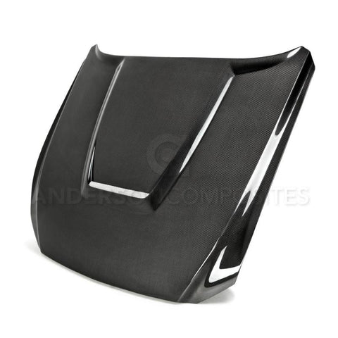 Anderson Composites 15-17 Ford Mustang (Excl. GT350/GT350R) Double Sided Hood - AC-HD15FDMU-GR-DS
