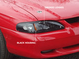 Raxiom 94-98 Ford Mustang LED Halo Projector Headlights- Black Housing (Smoked Lens) - 49119