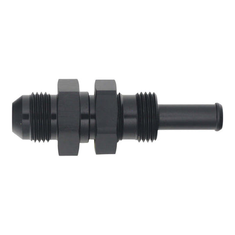 DeatschWerks 8AN Male Flare to Straight 3/8in Single Hose Barb - Anodized Matte Black - 6-02-0740-B