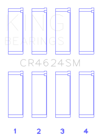 King Engine Bearings Hyundai G4Ke/G4Kc (Size +1.0mm) Connecting Rod Bearing Set - CR4624SM1.0